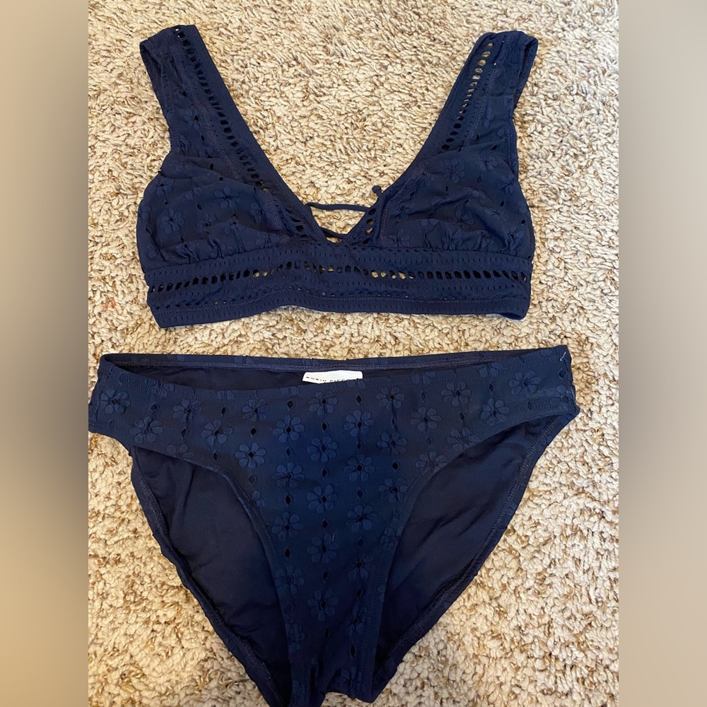 Navy Blue Two Piece Bikini by Robin Piccone-Medium